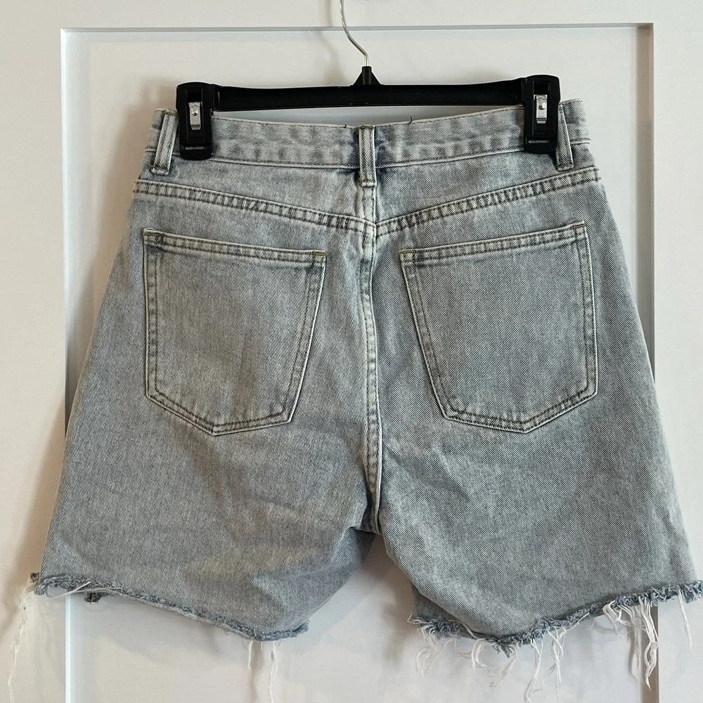 PLT Pretty little thing womens High Waisted stretchy JEAN shorts DENIM UK 8 US 4 - Picture 2 of 7